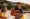 Man plays the guitar at beach picnic