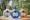 Curacao liqueur in blue, orange and opal