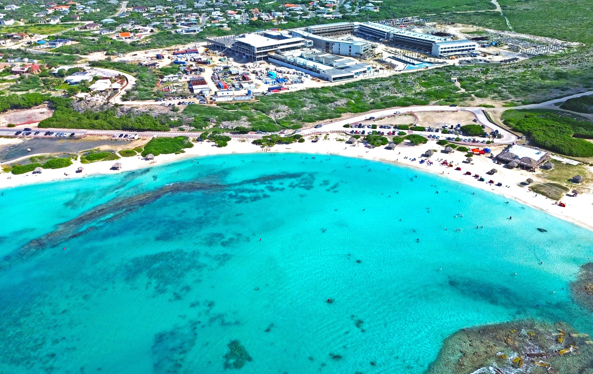Baby Beach Aruba drone shot