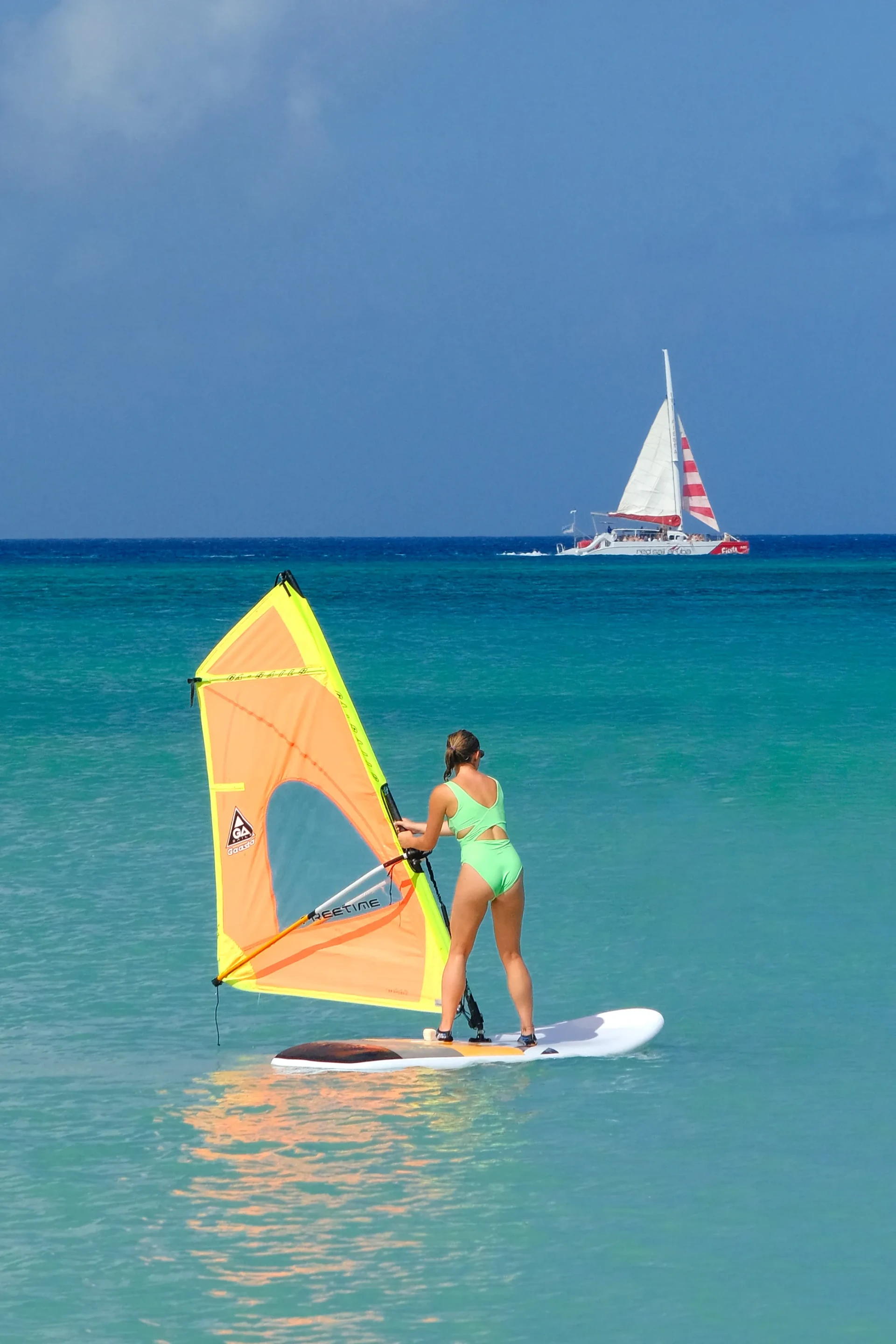 Windsurfing at Hadicurari Beach Aruba