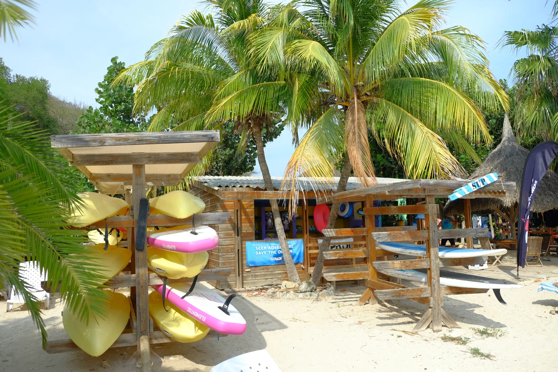 Kayak and paddle board rental at Cas Abao Beach Curacao