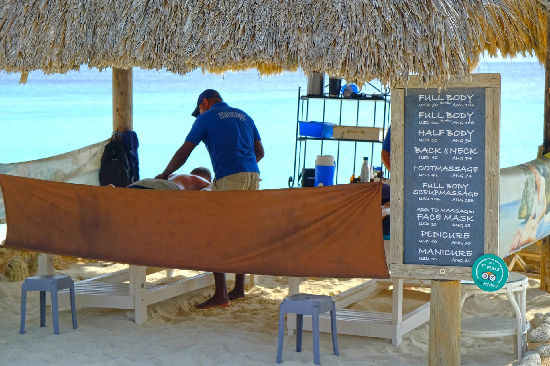 Beach massage on Cas Abao Beach Curacao