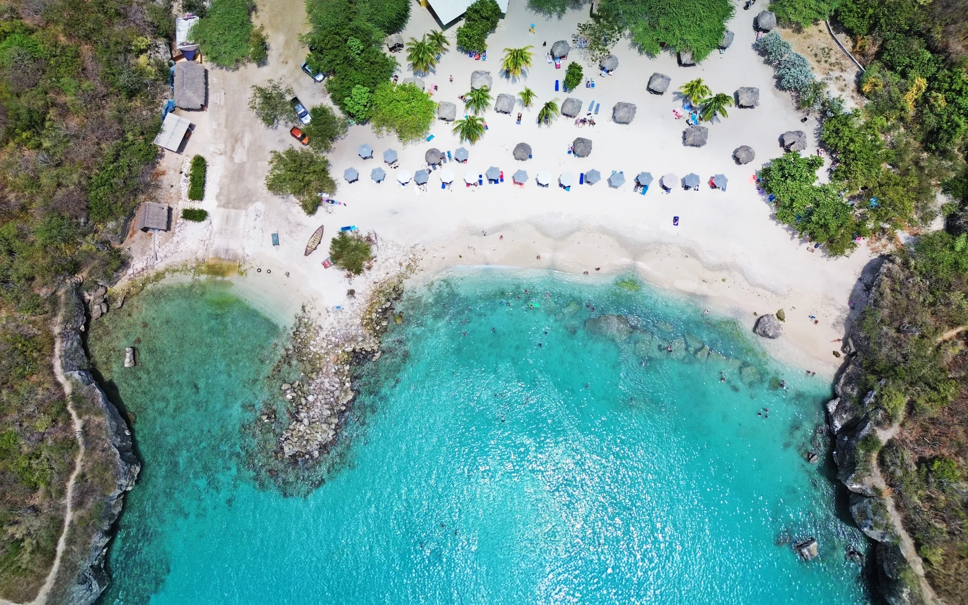 Daaibooi Beach Curacao drone photo